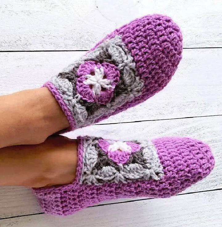 Gorgeous Crochet Square Slippers Pattern