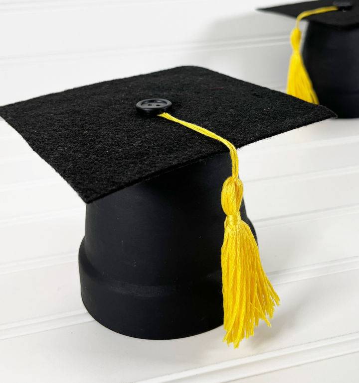 Graduation Cap Centerpiece Using Clay Pot