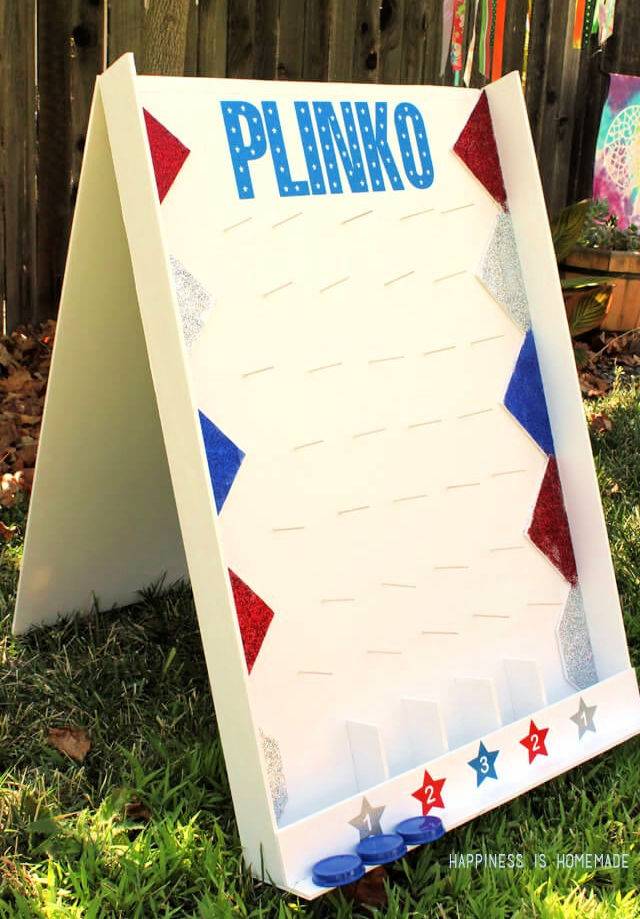 Handmade Backyard Plinko Party Game Board