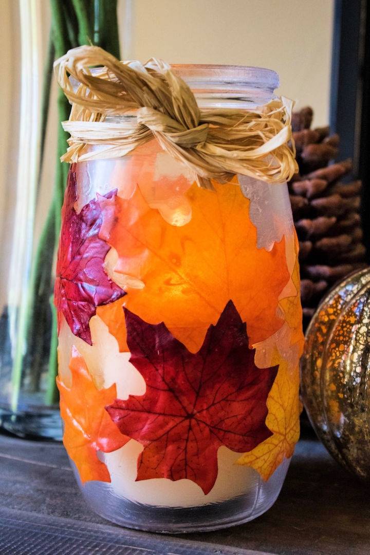 Handmade Fall Leaf Candle Holder