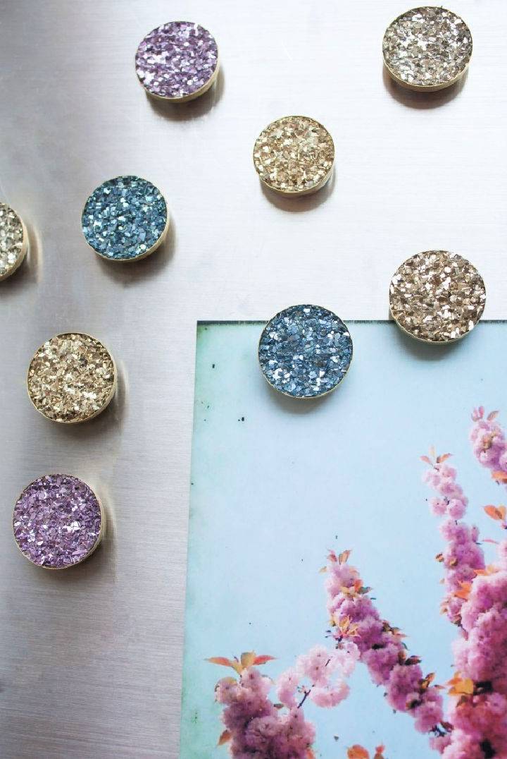 Homemade Faux Druzy Magnets