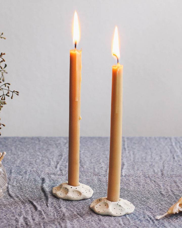 Homemade Speckled Candle Holders