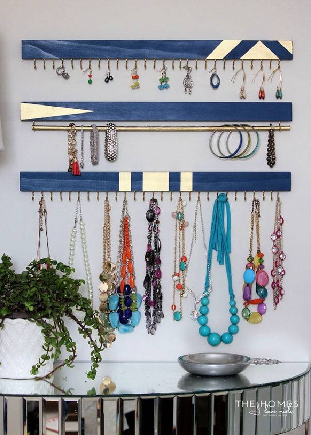 Homemade Wall mounted Jewelry Organizer