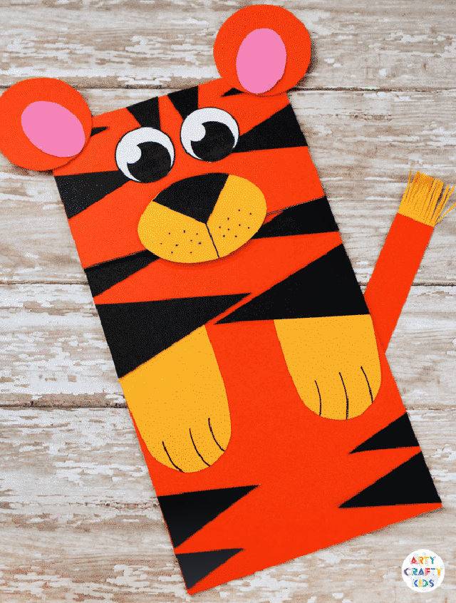 How to Create Paper Bag Tiger Puppet