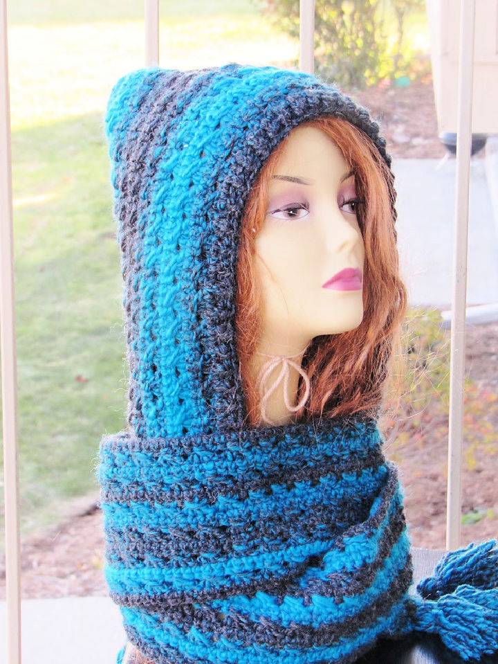 How to Crochet Heidi Hooded Scarf - Free Pattern