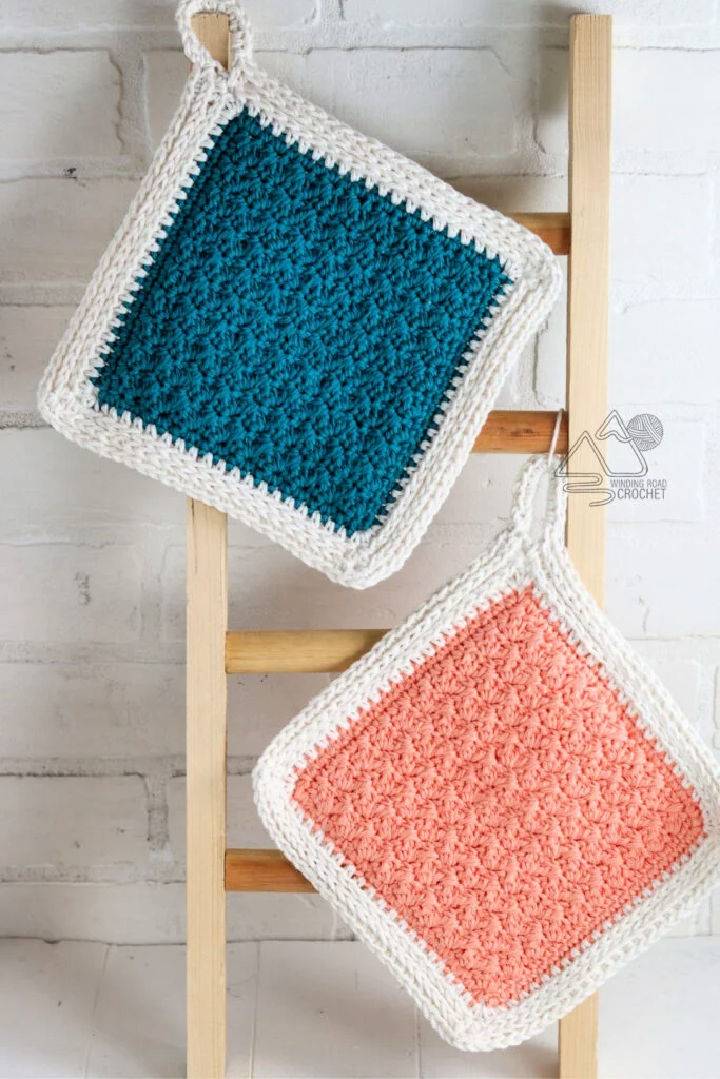 How to Crochet Textured Potholder Free Pattern