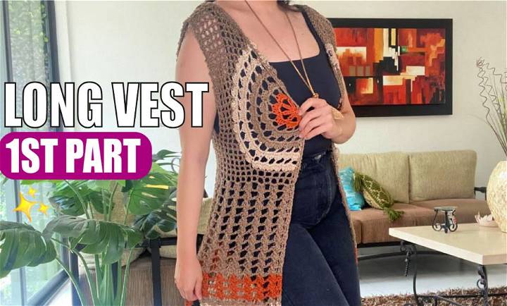 How to Make Mandala Long Vest - Free Crochet Pattern