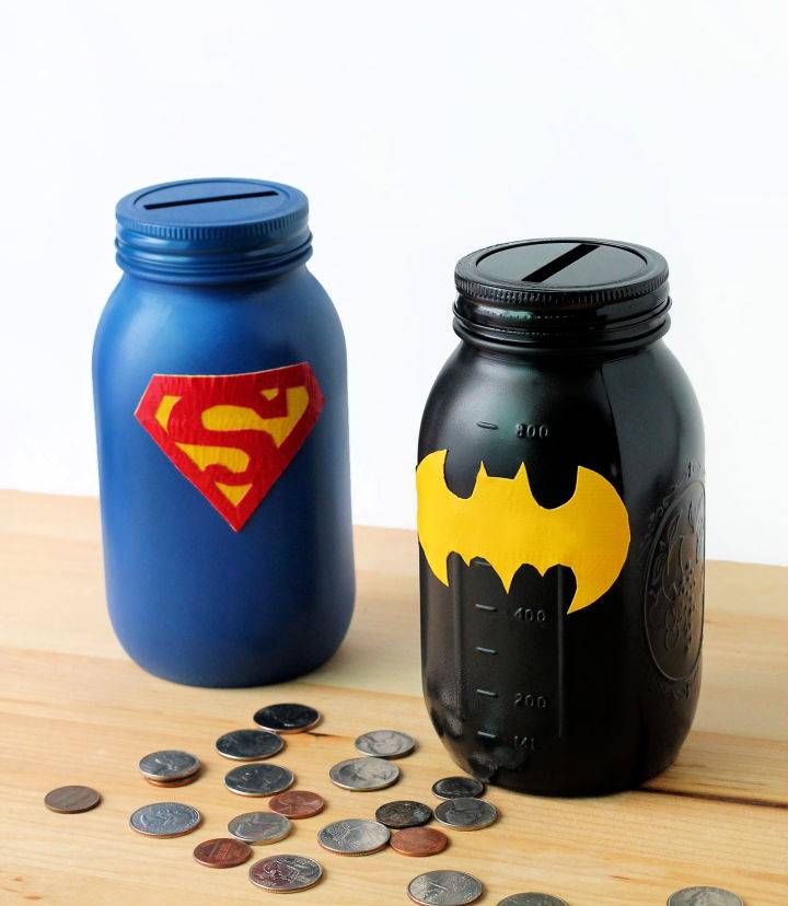 How to Make Mason Jar Superhero Bank