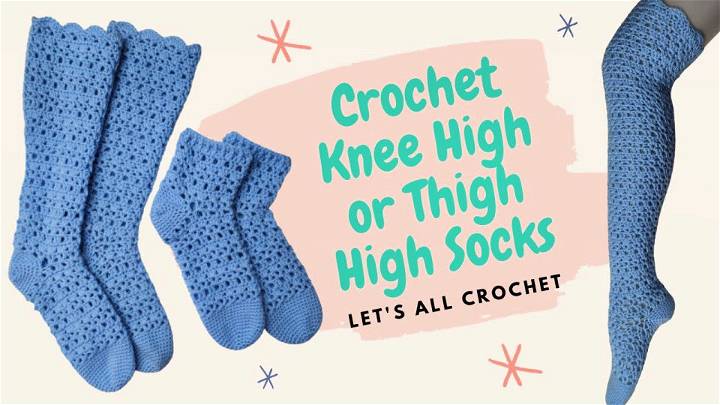 Free Crochet Thigh High Socks Pattern for Beginners 
