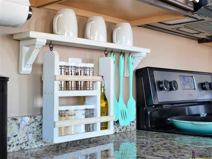DIY Kitchen Backsplash Shelf and Organizer