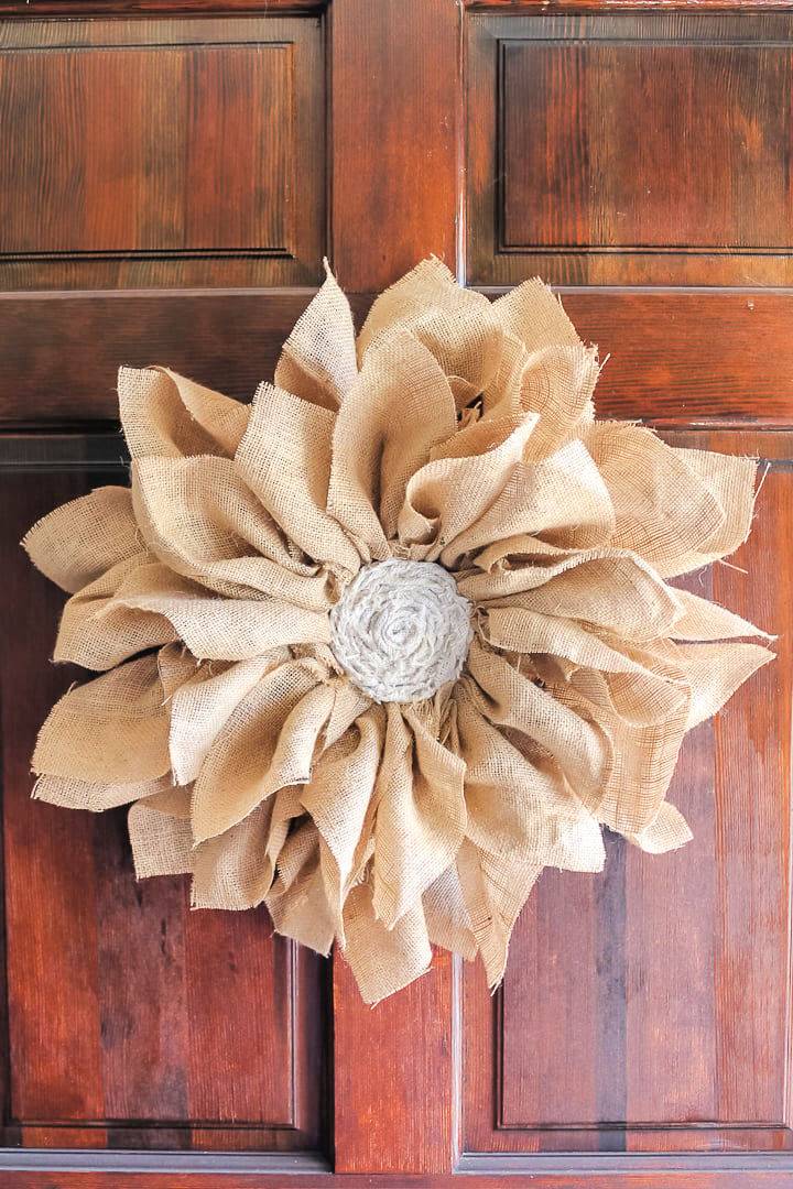 Make a Flower Wreath Made From Burlap
