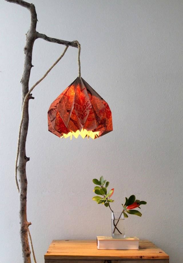 Make a Pendant Light With Origami Lampshade