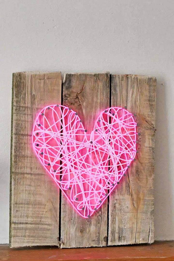Make a String Art Neon Heart Sign