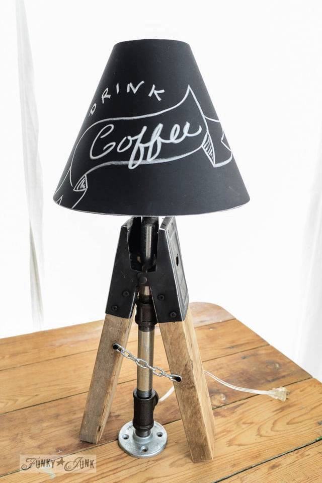 Making Junky Sawhorse Pipe Lamps With Chalkboard Shades