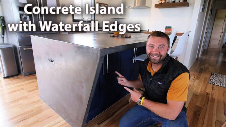 Making a Concrete Counter Island With Waterfall Edges