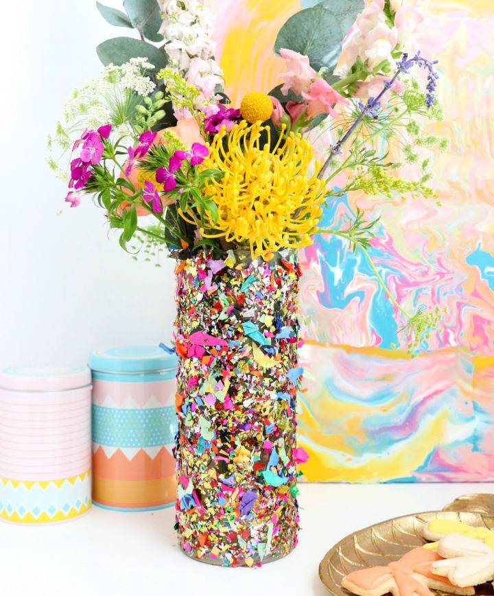 Making a Confetti Flower Vase