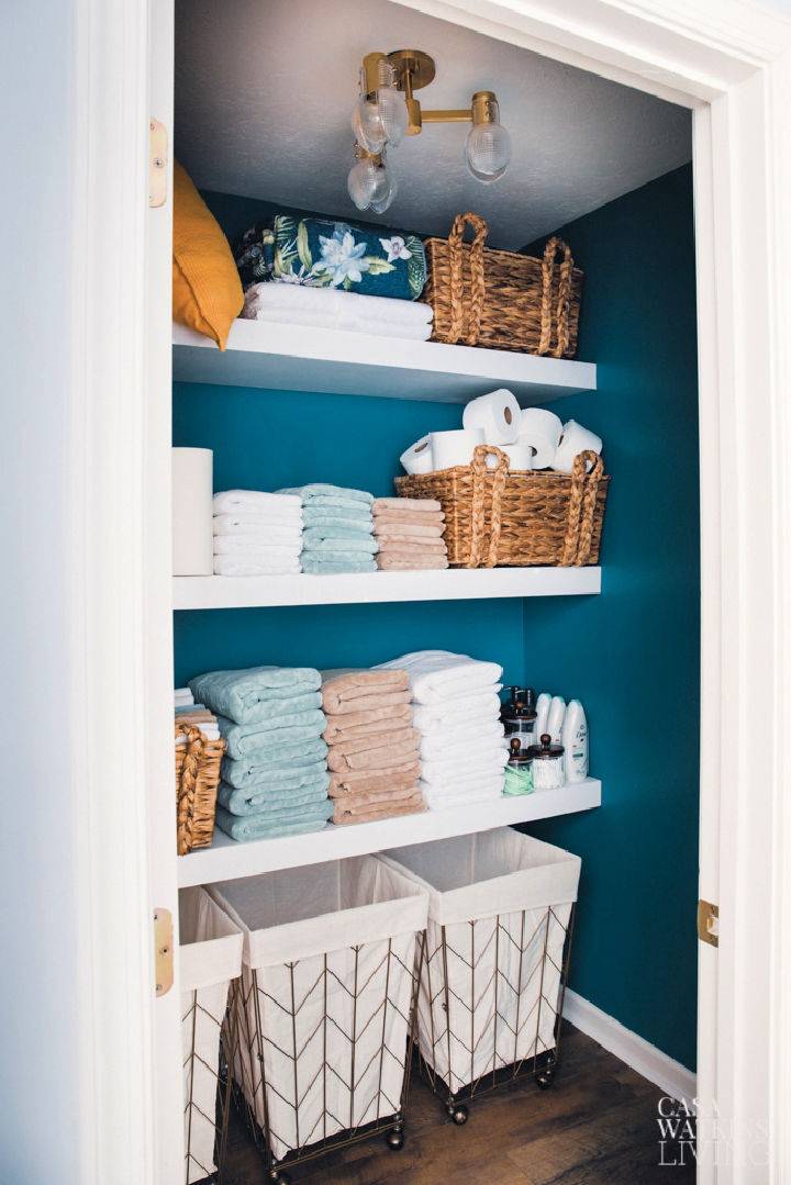 Making a Floating Shelves in Linen Closet