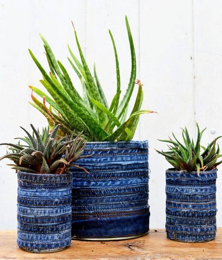 Making a Planter Out of Old Jeans