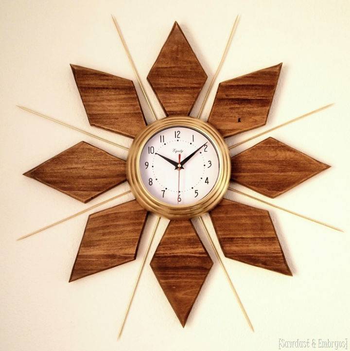Mid Century DIY Esque Starburst Clock