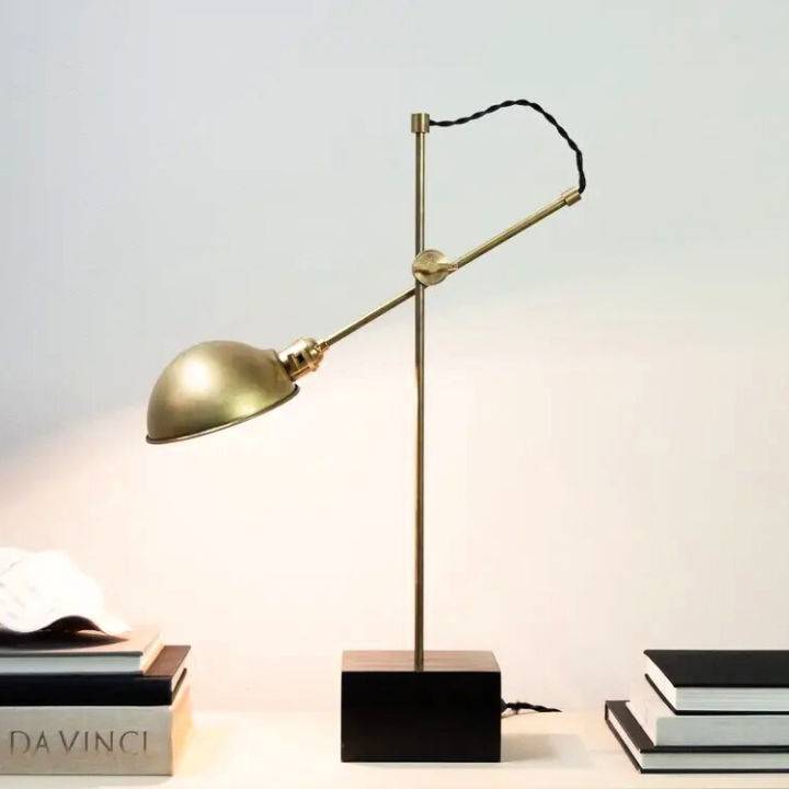 Modern DIY Brass and Wood Table Lamp