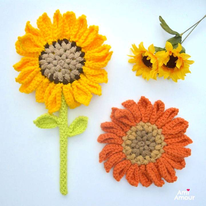 New Crochet Sunflower Wand Flower Pattern