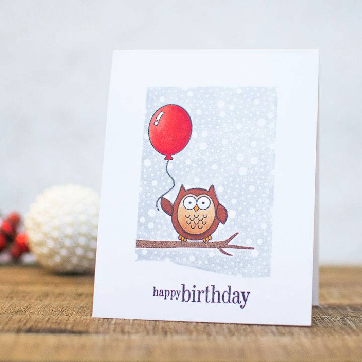 Penny Black Simplicity Cas Wintery Birthday Card
