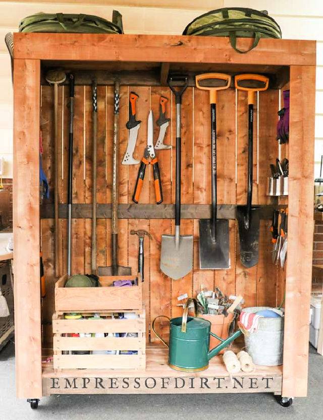 Portable Garden Tool Storage Shed on Wheels