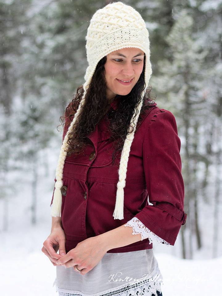 Pretty Crochet Winter Splendor Earflap Hat Pattern