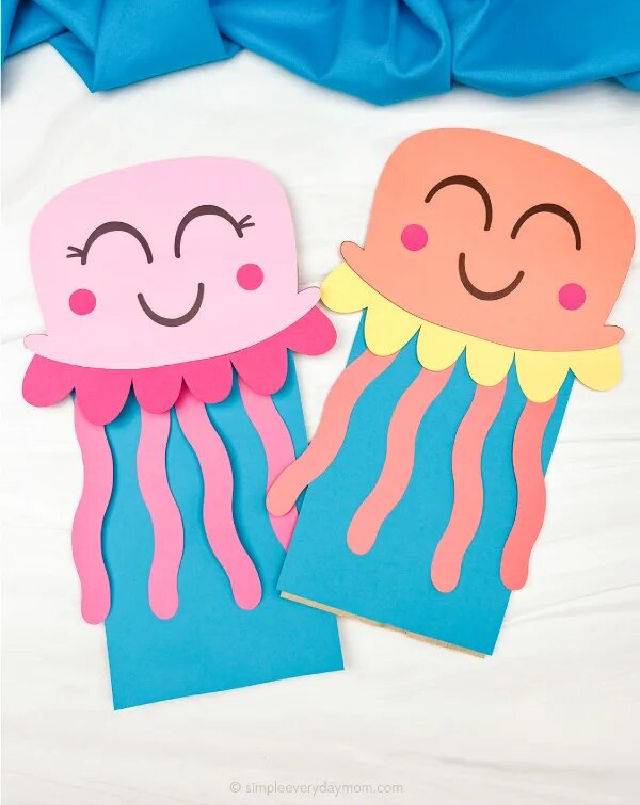 Printable Jellyfish Paper Bag Puppet