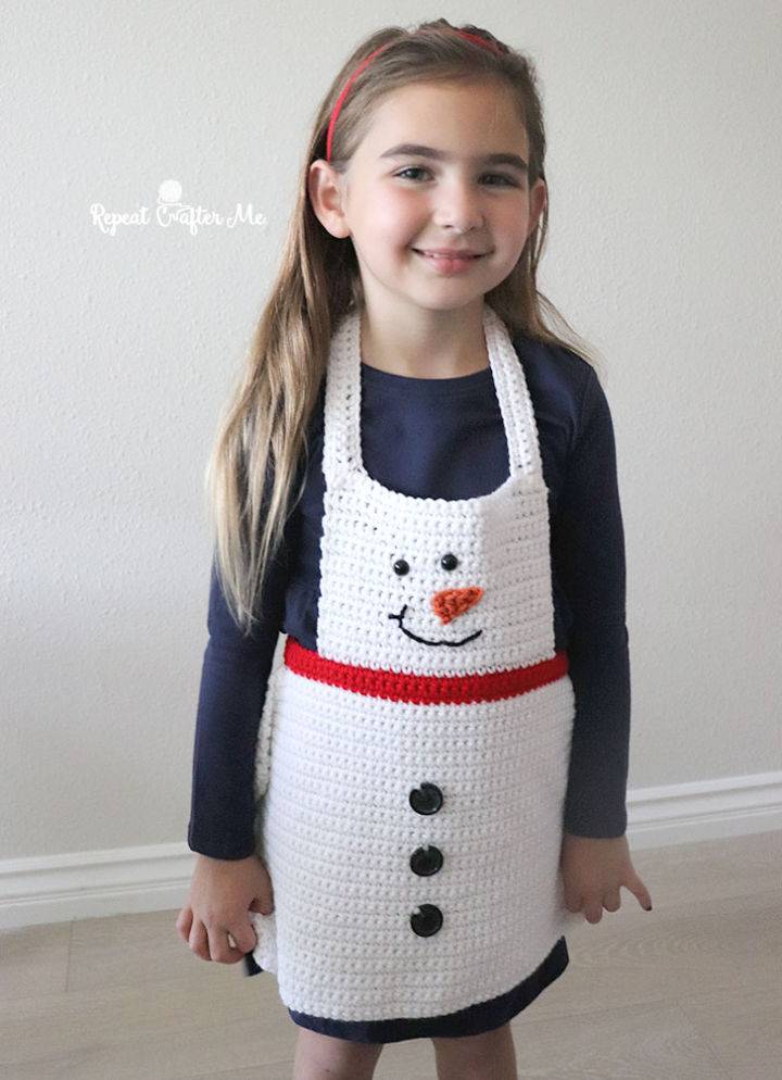 Quick and Easy Crochet Snowman Apron Pattern
