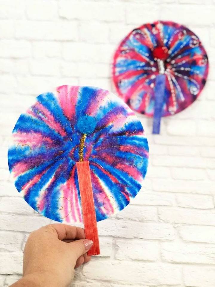Quick and Easy Dollar Tree Coffee Filter Fireworks Kids