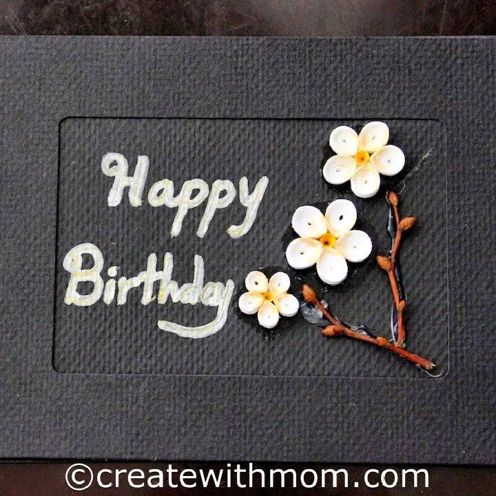Quilled Inspired Flowers Birthday Card