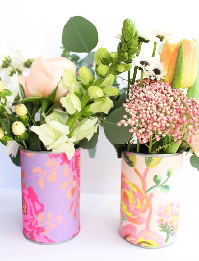 Handmade Recycled Can Flower Vase