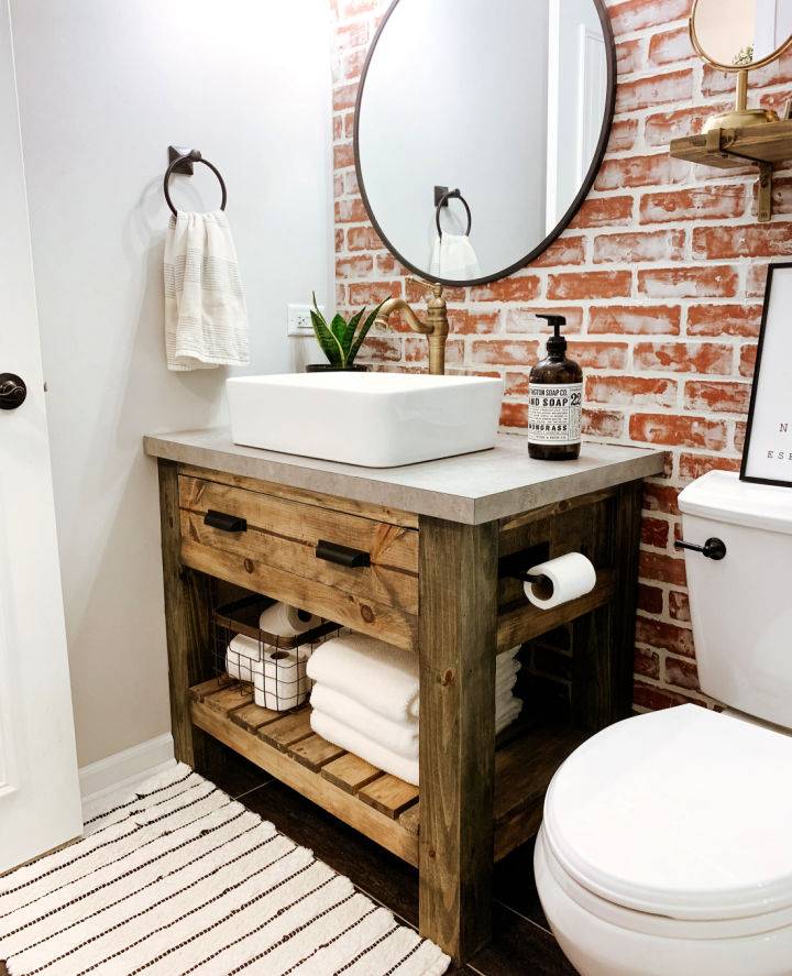 Rustic Bathroom Vanity With Free Plan