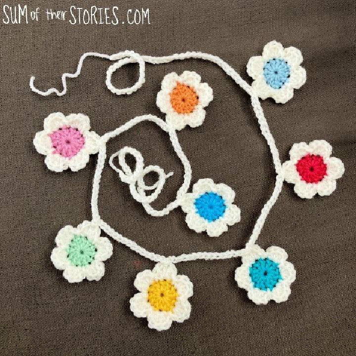 Simple Crochet Flower for Garland