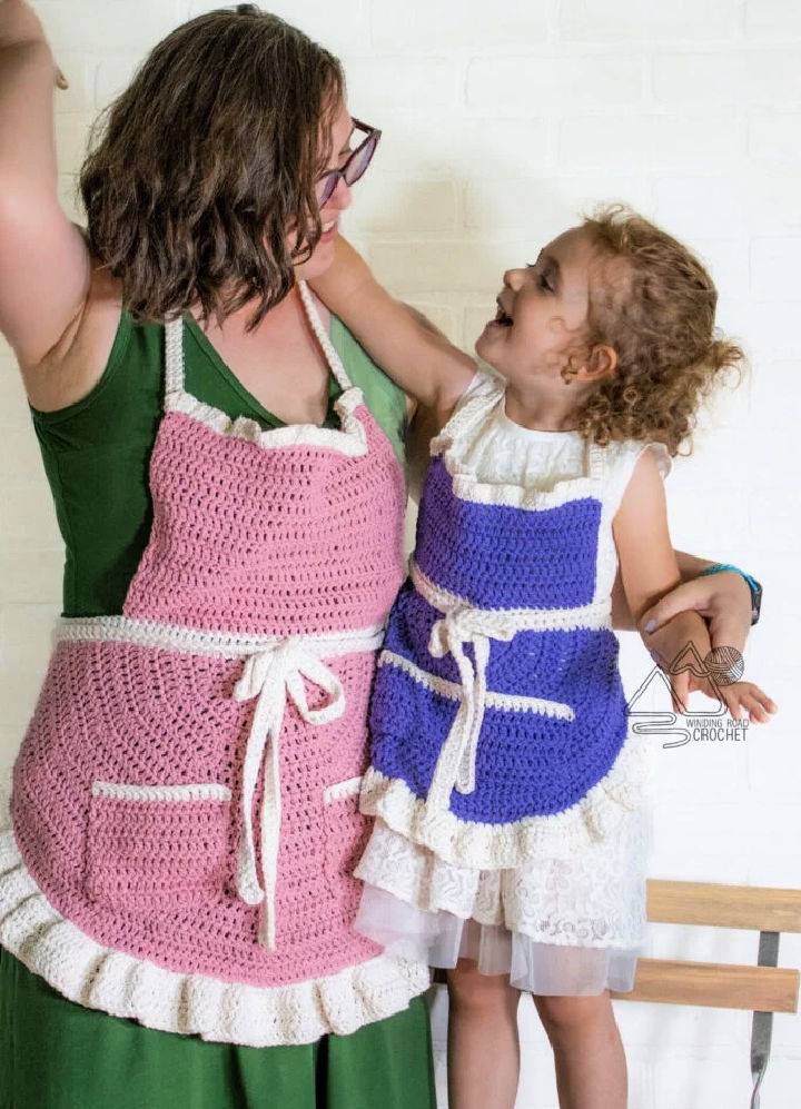Simple Crochet Mommy and Me Apron Pattern