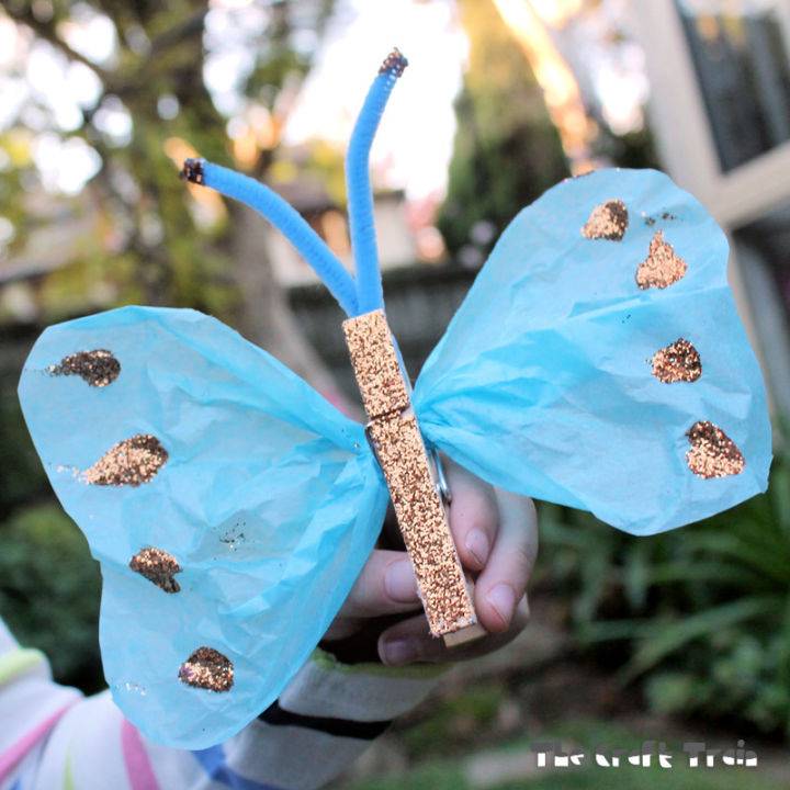 Simple DIY Glitter Peg Butterflies