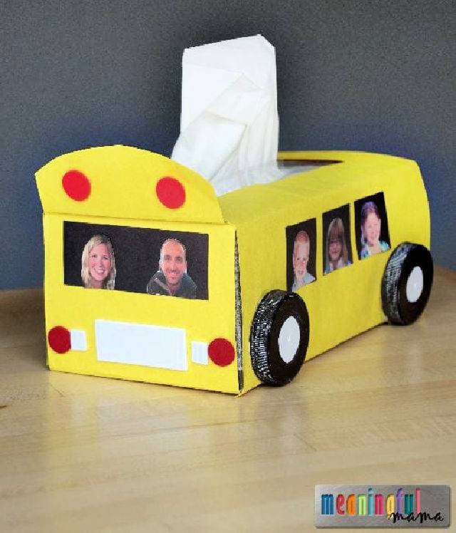 Simple Kleenex Box School Bus Craft