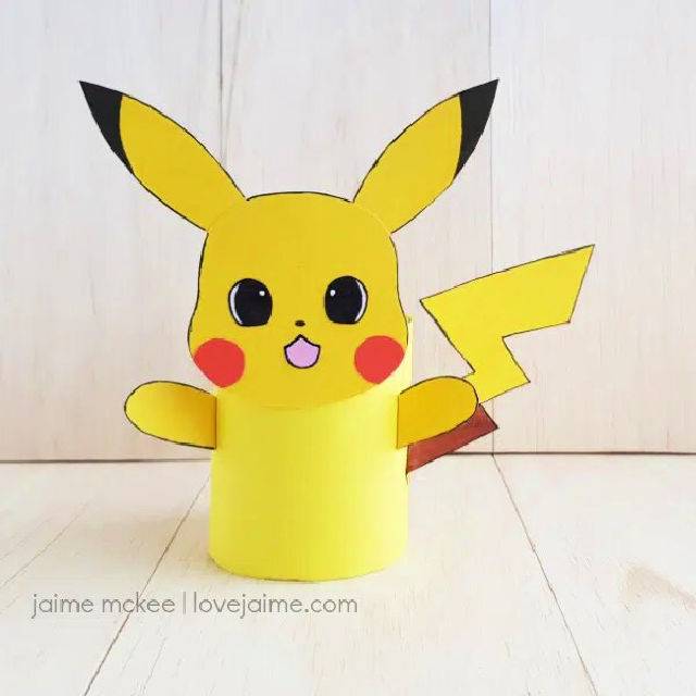 Simple Paper Roll Pokémon Pikachu Craft