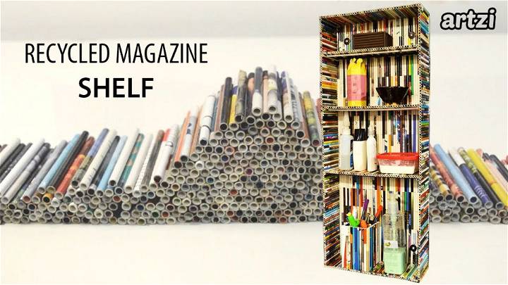 Small Shelf Made With Old Magazines