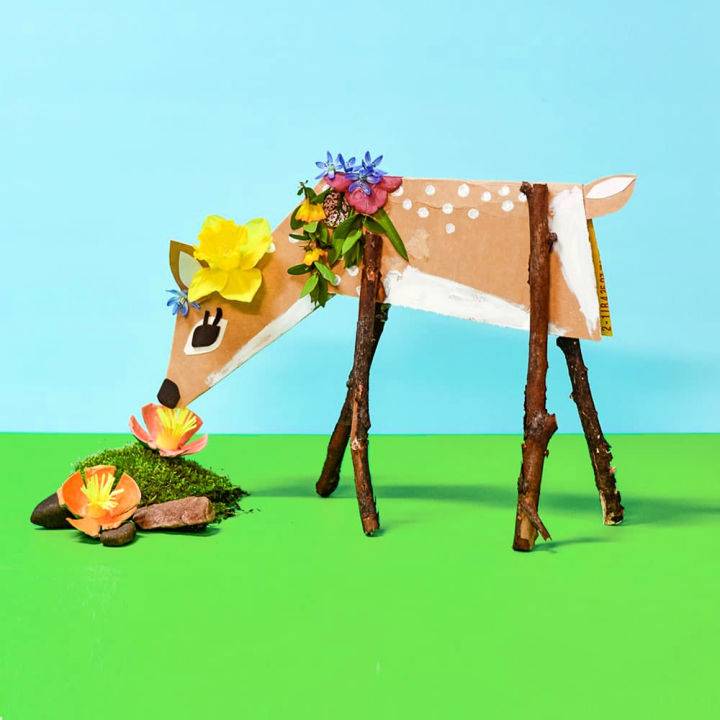 Make a Spring Cardboard Deer Craft