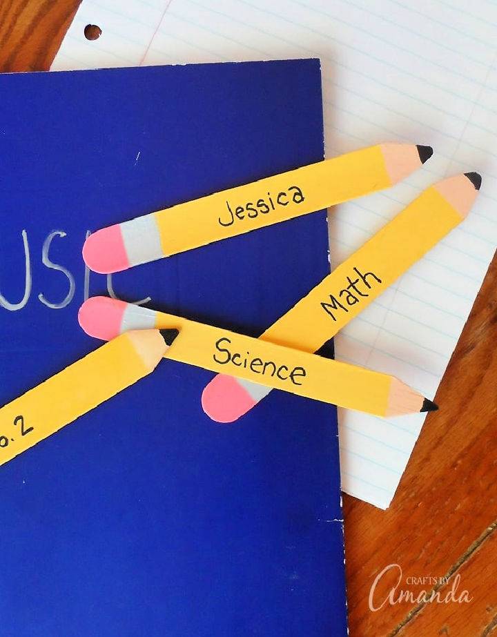 Stick Pencil Bookmarks Craft