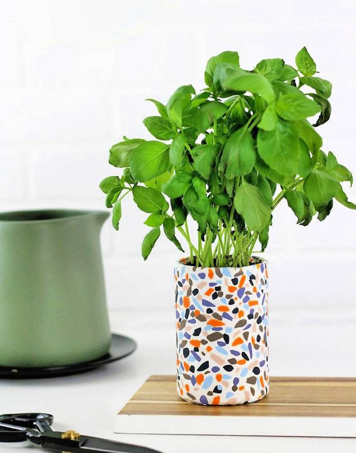 Terrazzo Planter With Oven Bake Clay