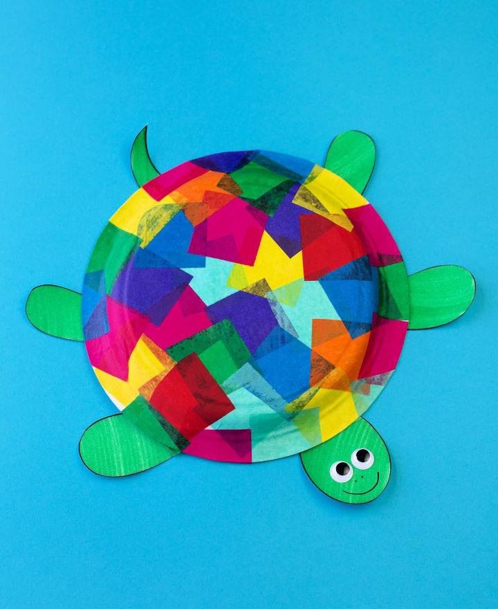 DIY Tissue Paper and Paper Plate Turtle