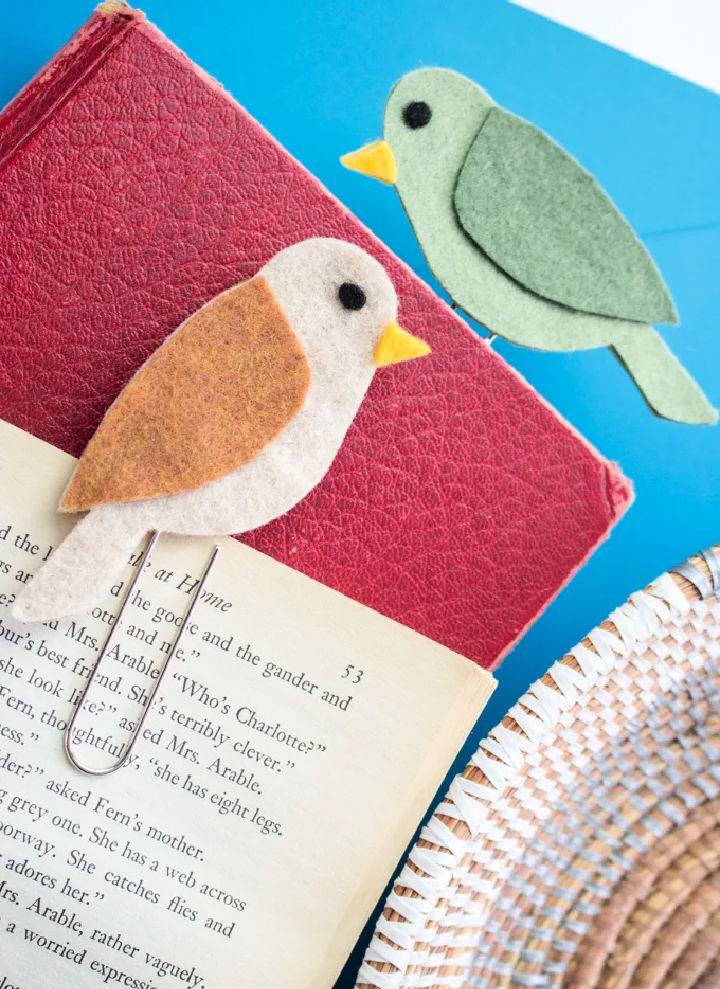 Tweety Felt Bird Bookmarks Tutorial