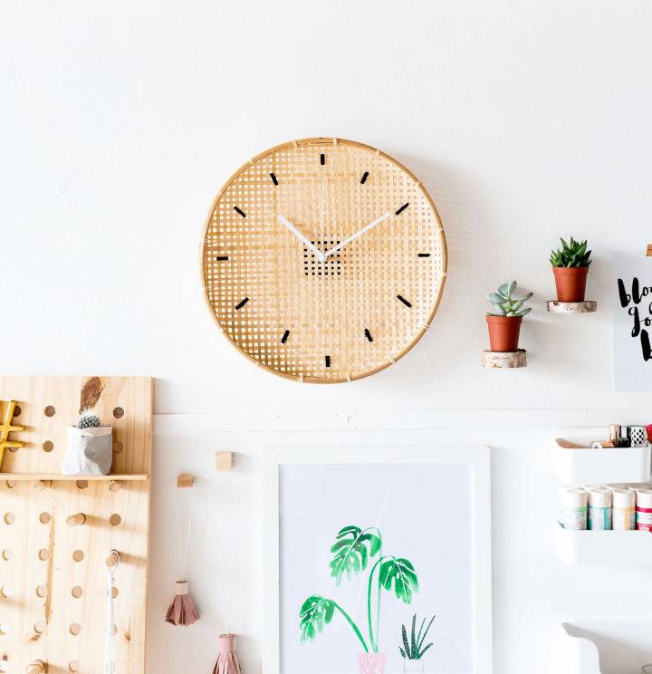 Unique DIY Embroidered Basket Clock