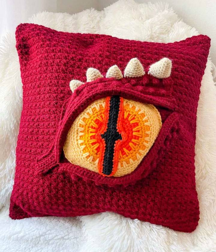 Unique Free Crochet Dragon Eye Pillow Pattern