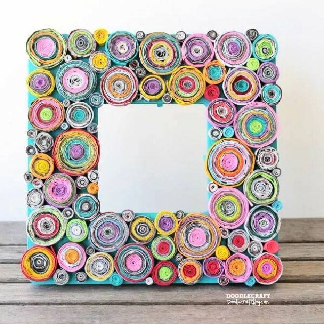 Upcycled Rolled Paper Frame Craft