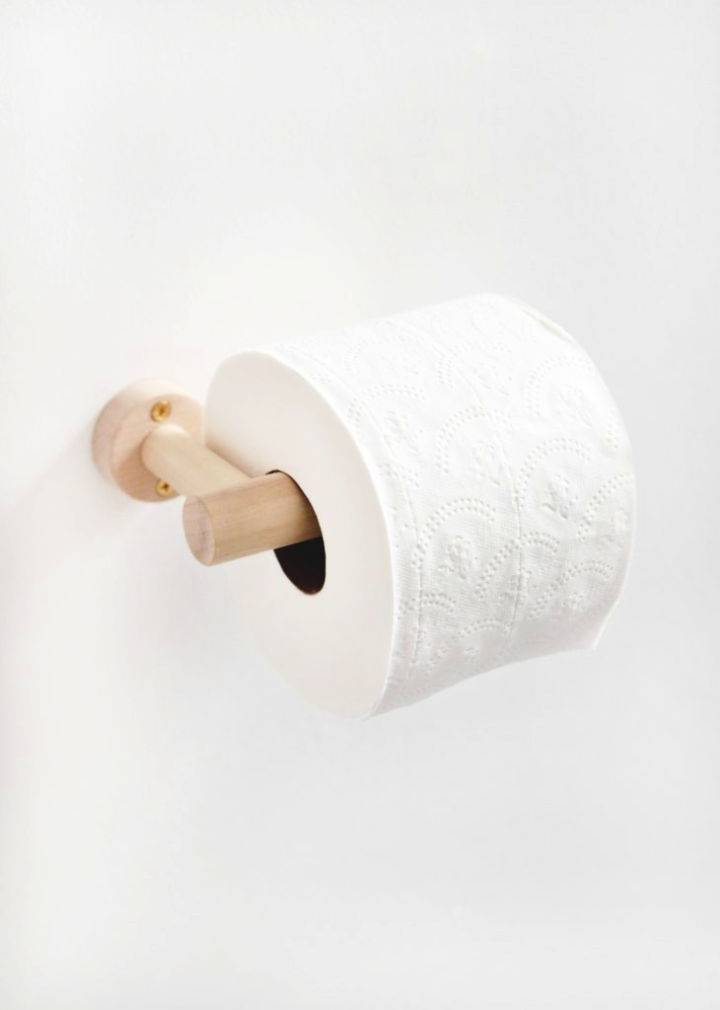 Wood Dowel Toilet Paper Holder Idea
