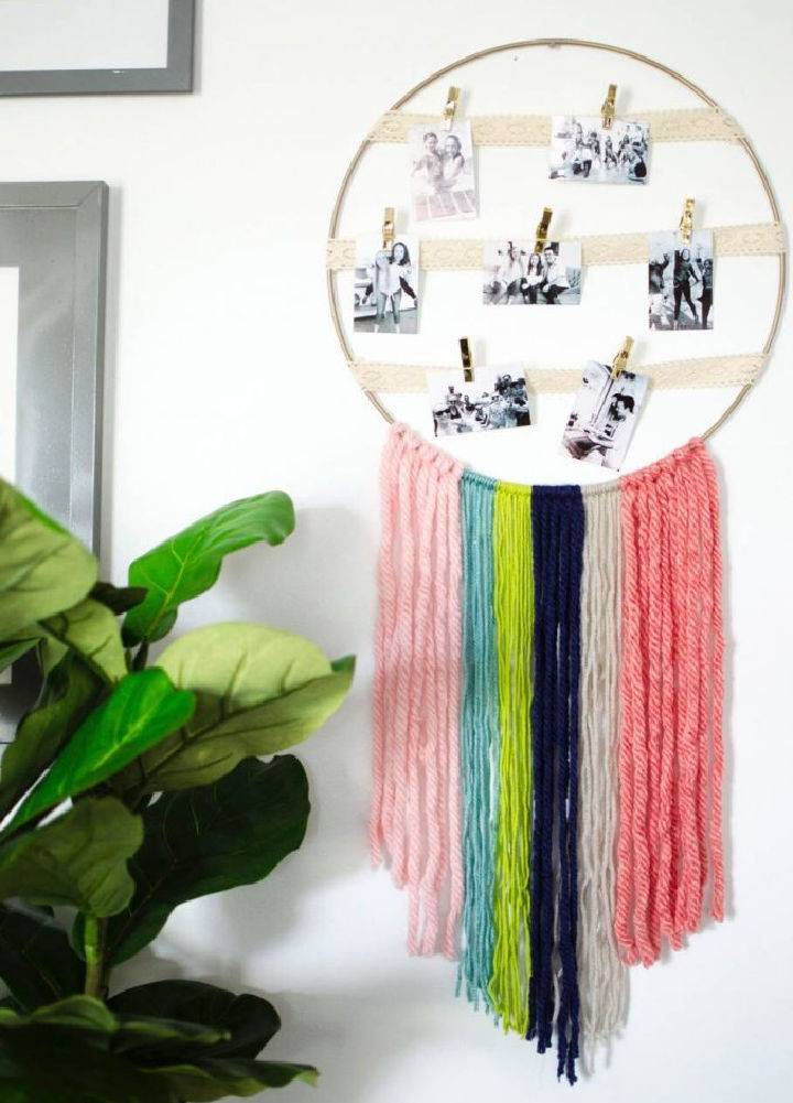 Yarn Wall Hanging Photo Display